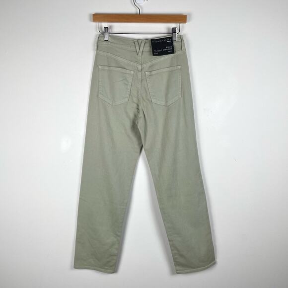 Veronica Beard Blake Classic Straight Leg Jeans Sage Green Size 25 / 0 NWT - Picture 13 of 14